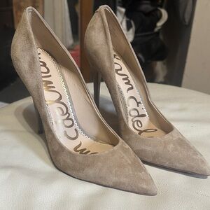 Sam Edelman Women's Taupe Suede Heels US10M